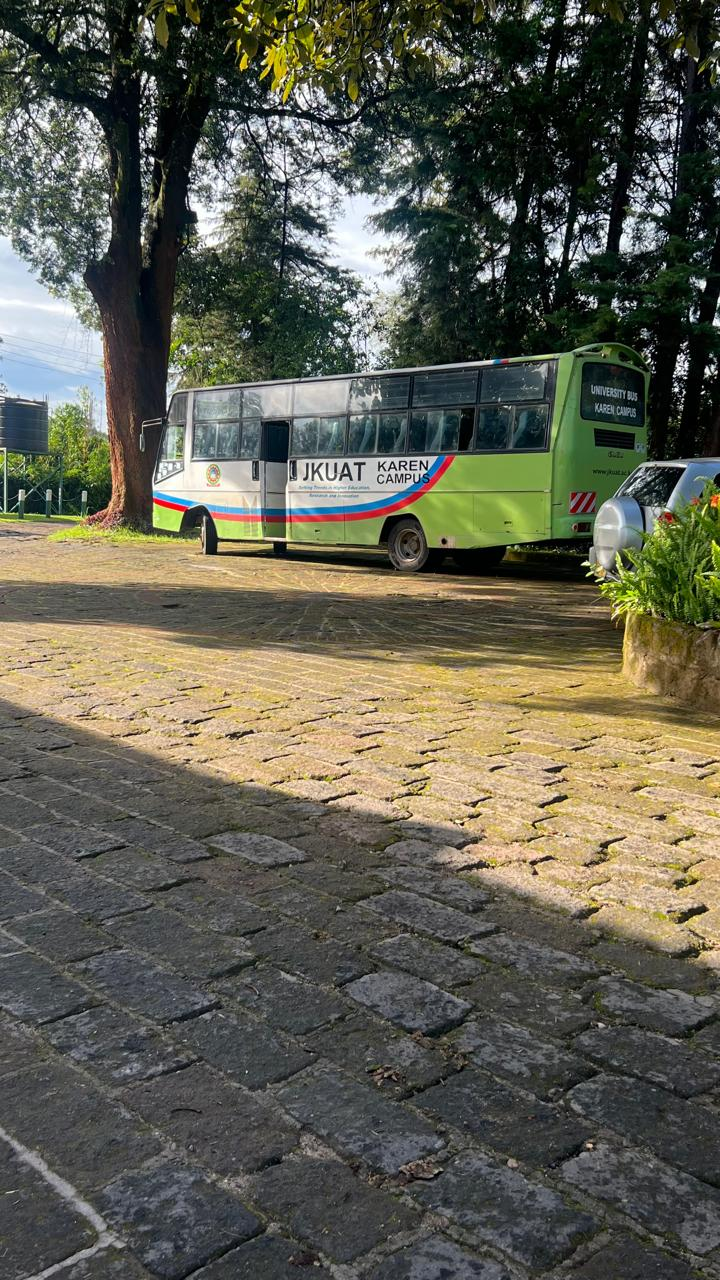 JKUAT Karen campus bus parked during the outreach visit