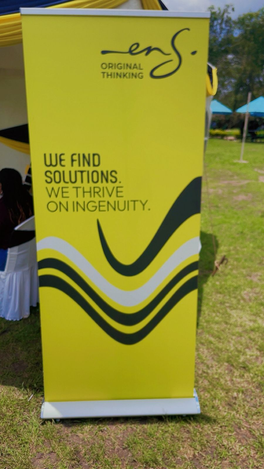 ENS 'We find solutions. We thrive on ingenuity.' pull-up banner