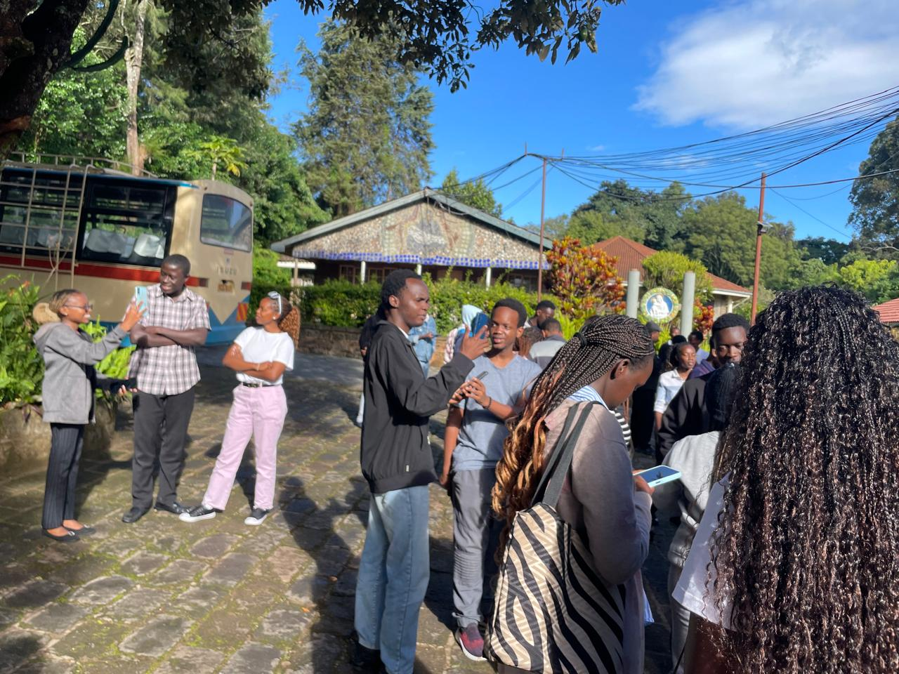 Students gathering at the Children’s Home during the CSR visit