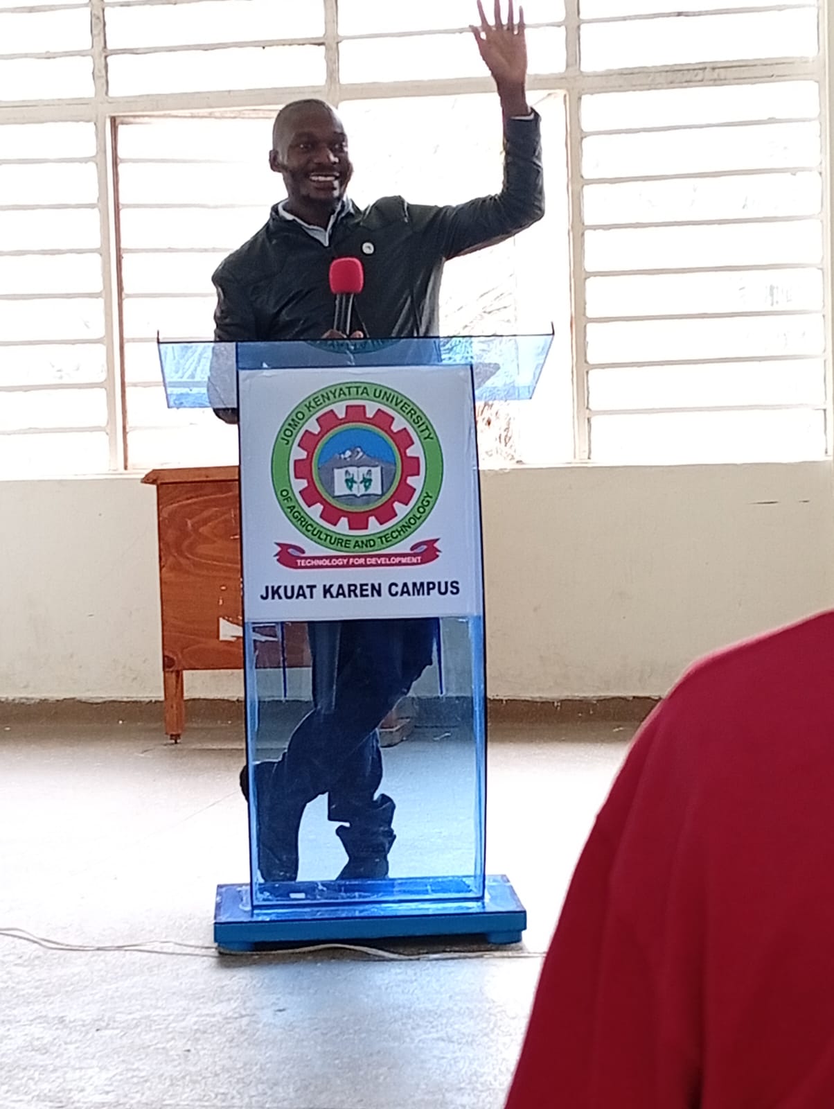 Dr. Kennedy Senagi presenting during the Career Development Talk
